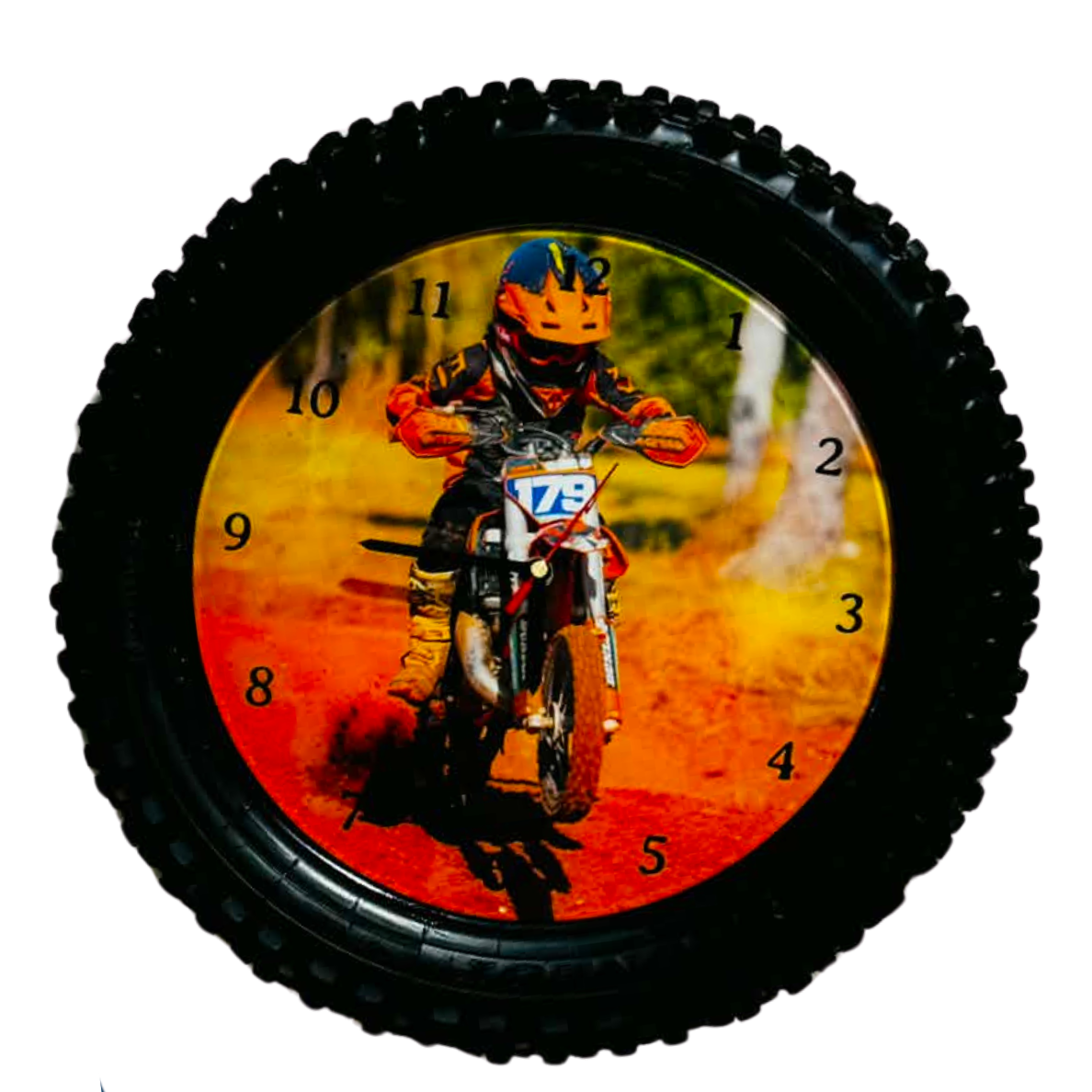 Custom 50cc front tyre print – motocross-inspired wall art for riders and fans