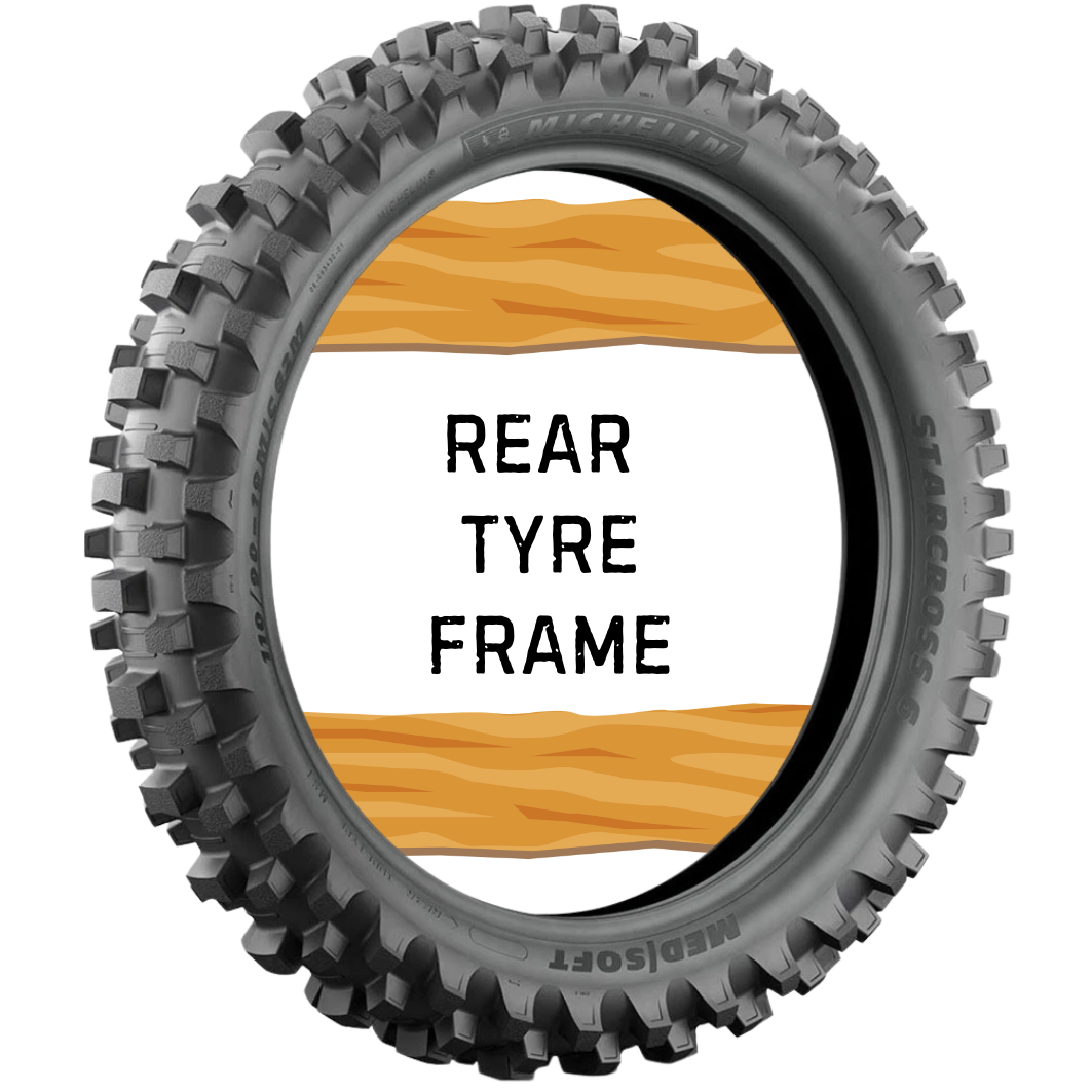 rear tyre recycled clock frame
