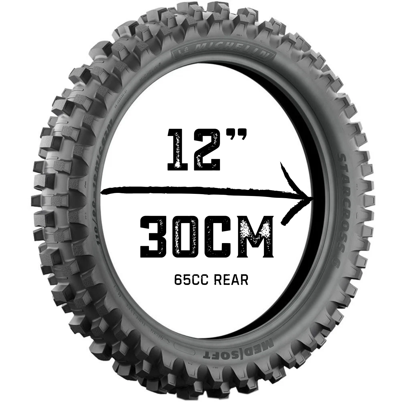 12 inch / 30cm 65cc recycled rear motocross tyre print handcrafted from upcycled tyre and pallet wood