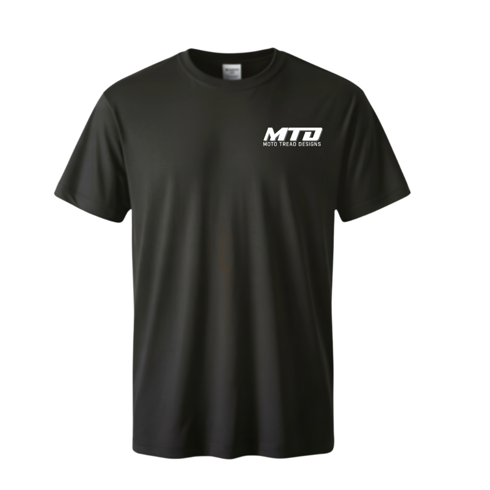 moto tread design black t-shirt
