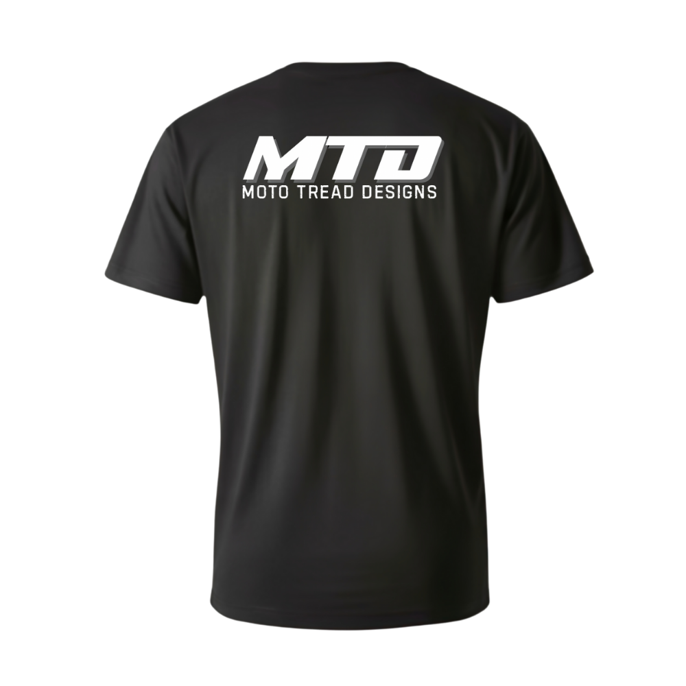 moto tread design black t-shirt
